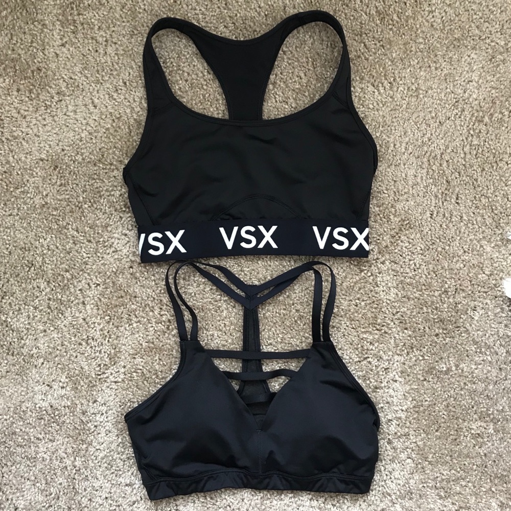 NEW w/o tags, 2 Black Sports Bras (lulu & VSX)